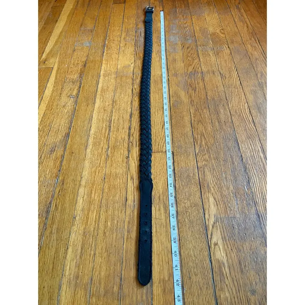 Black Suede Braided Bridle Belt Womens sz 36